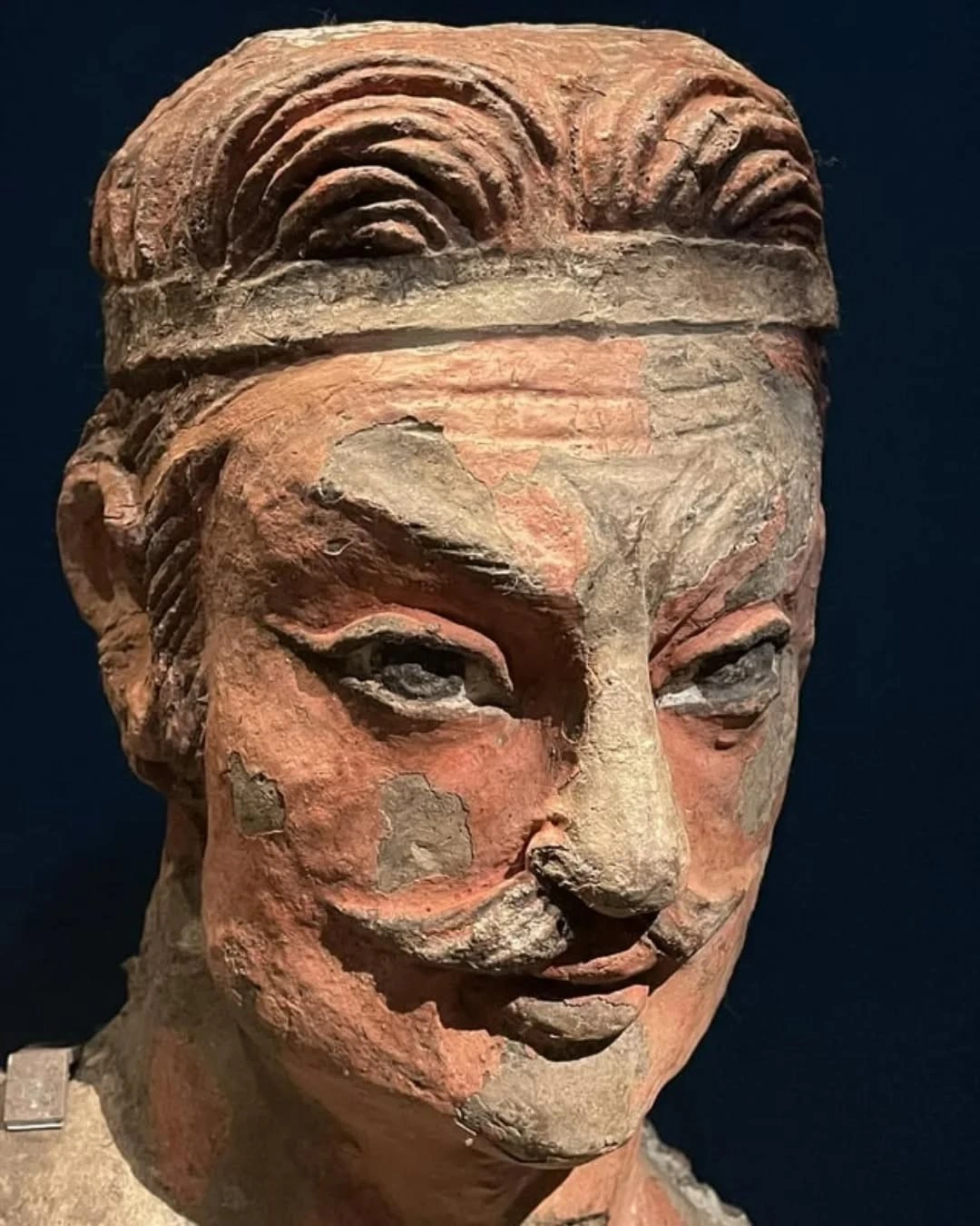 Terracotta head of a prince, Uzbekistan, 1st century BCE